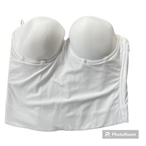 Victorias Secret Bustier Corset Top Size 38B White Strapless Crop Padded Bra